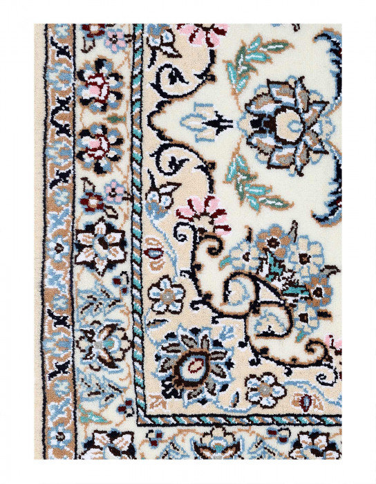 Tapis unique en laine et en soie 2 pi 2 po x 3 pi Resheka