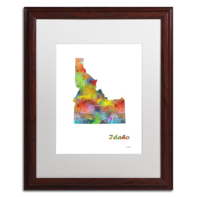 « idaho state map-1 », impression encadrée encadrée