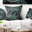 Coussin décoratif fleuri vert foncé-30611928-30611925