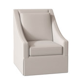 Teagan Upholstered Slipcovered Swivel Armchair