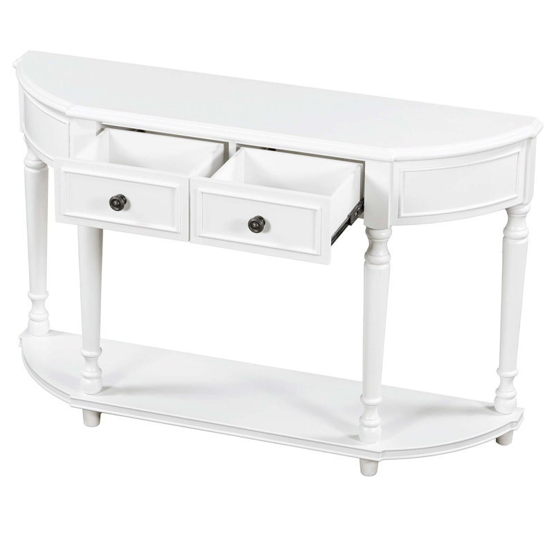 Console Roshawna 52, Blanc, Blanc, H 33,4 po x l 52 po x P 12,6 po