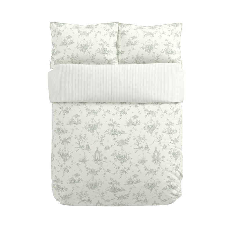 Garden Of Love Cotton Duvet Cover Set, Double Dovet Cover + 2 Oxford Pillowcases