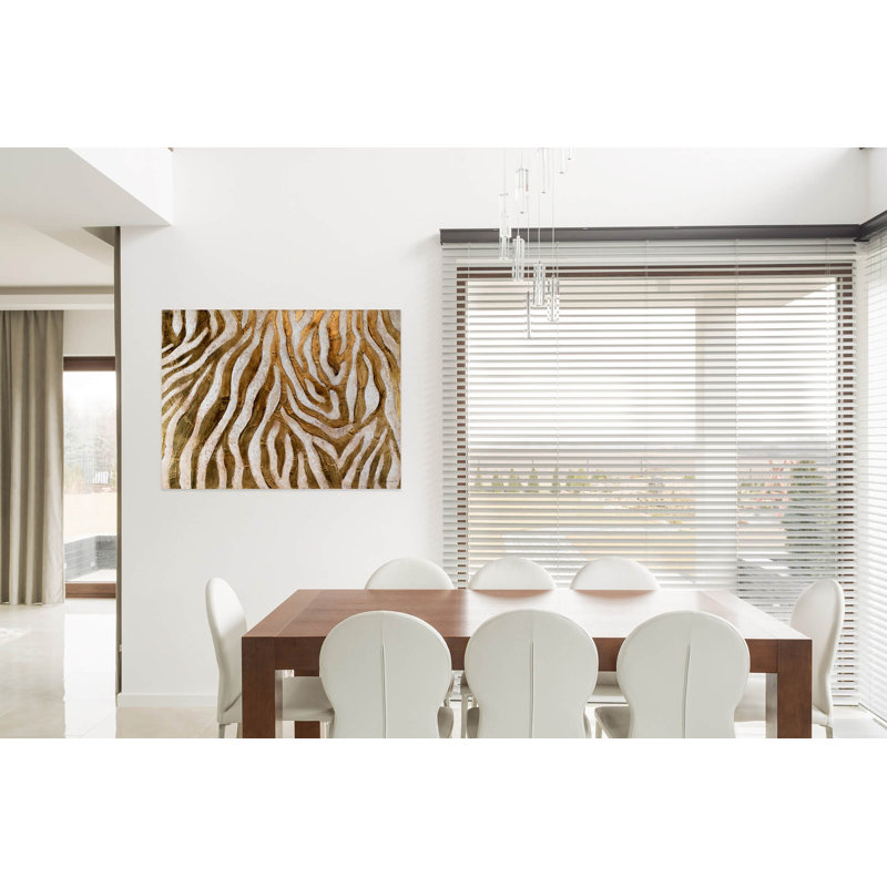 Golden Zebra Hand Painted Acrylic Painting