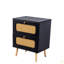 Table de chevet 2 tiroirs en rotin pour chambre à coucher et salon, table de bout, table d'appoint avec 2 tiroirs décoratifs en rotin fabriqués à la main