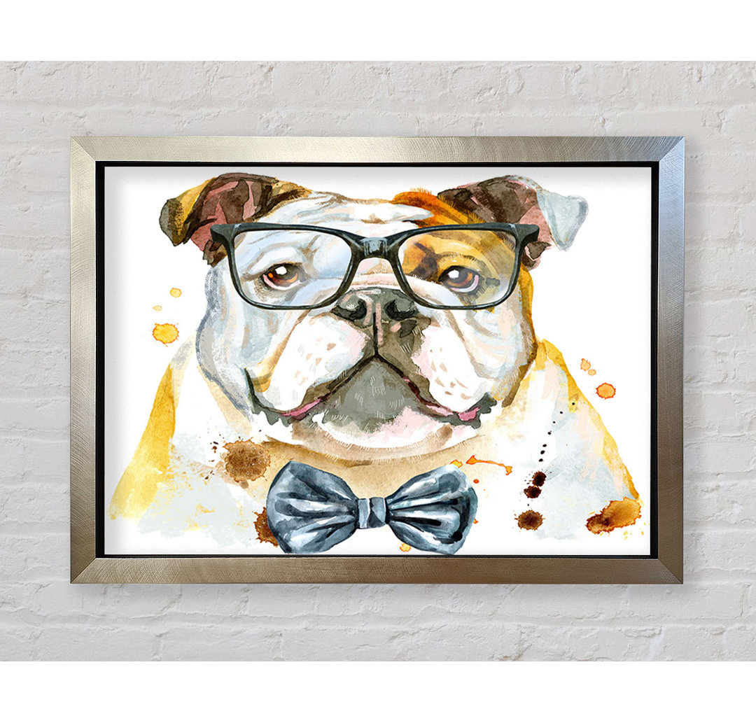 Die Bulldogge mit Brille - Einzelner Bilderrahmen Kunstdrucke