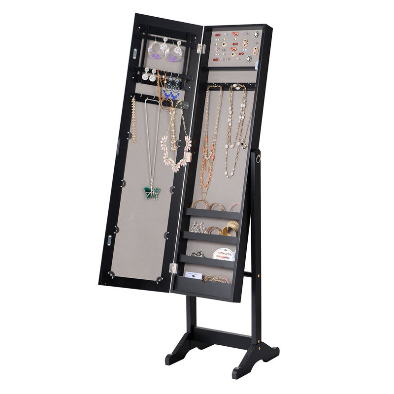 Armoire à bijoux avec miroir Berglund, Noir