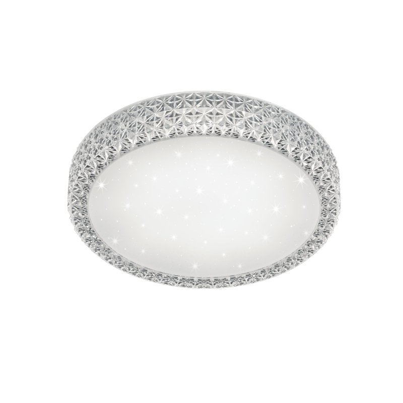Swanson 1-Light LED Integrated Flush Mount, White, 8cm H x 40cm W x 40cm D