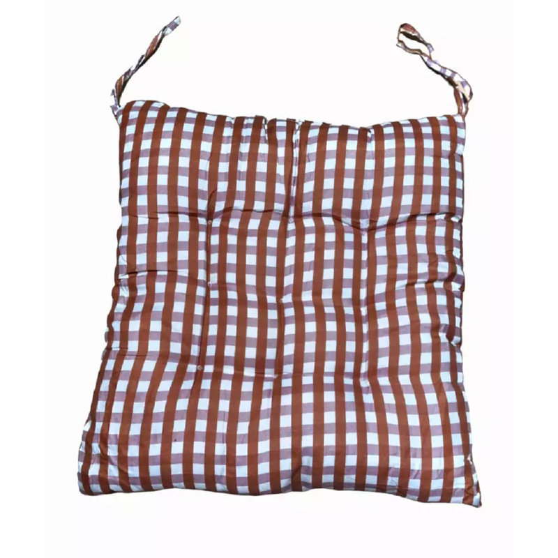 chair Pad Check Coffee, Coffee Chequered, Polyester, 2