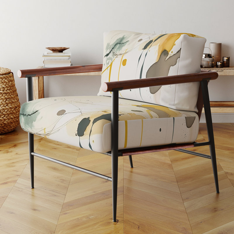 Fauteuil décoratif tapissier Touched By Mustard - jaune et gris ultime II, Noir