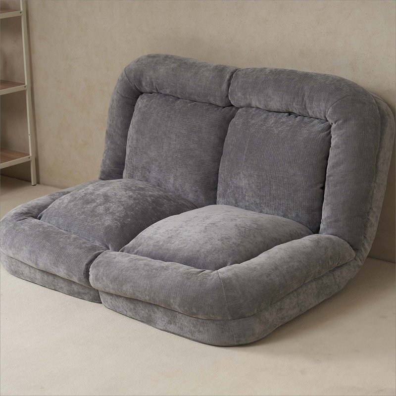 Convertible Fold-Out Double Sofa Bed, Gray