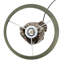 Lampe de table hibou Nocturn en polyrésine, marron, abat-jour olive, 50,5 cm (19,85 po) de hauteur-1867949620