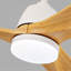 Ventilateur de plafond intérieur chaud 52 pouces avec lumière DEL à intensité variable 3 pales en bois massif télécommande