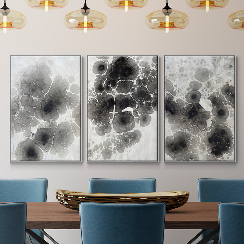 " Marbling X " 3 - Pieces, H 36 po x l 72 po x P 2 po, Blanc