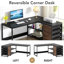Bureau d'ordinateur en L 59 pouces avec tiroirs et tablettes de rangement (sans la chaise)-8353771