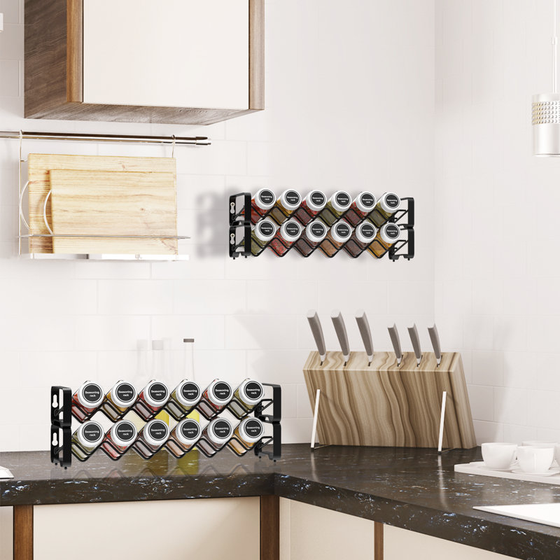 Spice Jar & Rack Set, Black