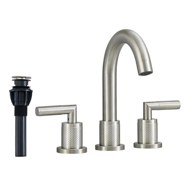 2-handle Bathroom Faucet with Drain Assembly, Brushed Nickel