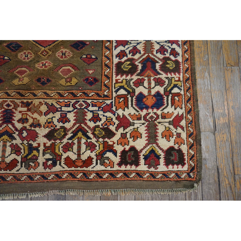 Antique Bergama Turkish Medallion Knotted Rug