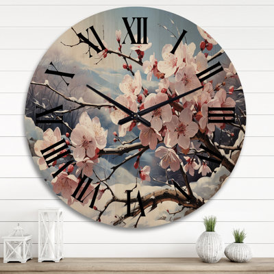 Horloge murale Winter Blossoms II
