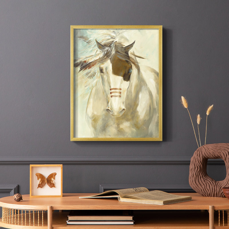 Warrior Framed Print - Solid Wood, Gold, 20" H x 16" W