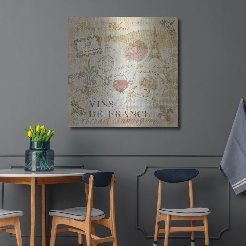 «French Wine» par Fiona Stokes-Gilbert, art mural en métal, H 36 po x l 36 po