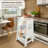 ECOMEX Toddler Standing Tower for Kitchen, Step Stool for Kid's Adjustable Height Learning Stool, Removable Anti-Drop Safety Rail Stool for Bedroom, Bathroom, White