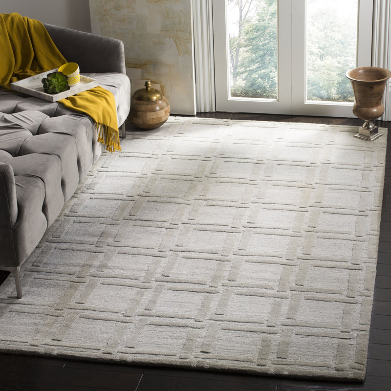 Tapis géométrique en laine tissé à la main Soukup, Rectangle 4 pi x 6 pi