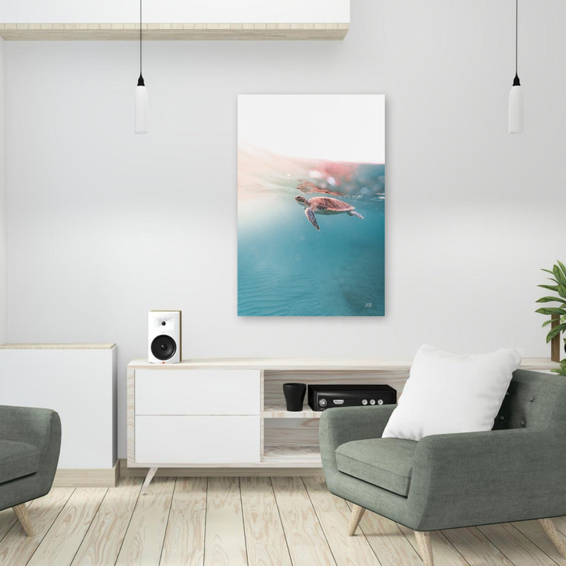 Contemporain et flottant sur la plage, H 36 po x l 24 po