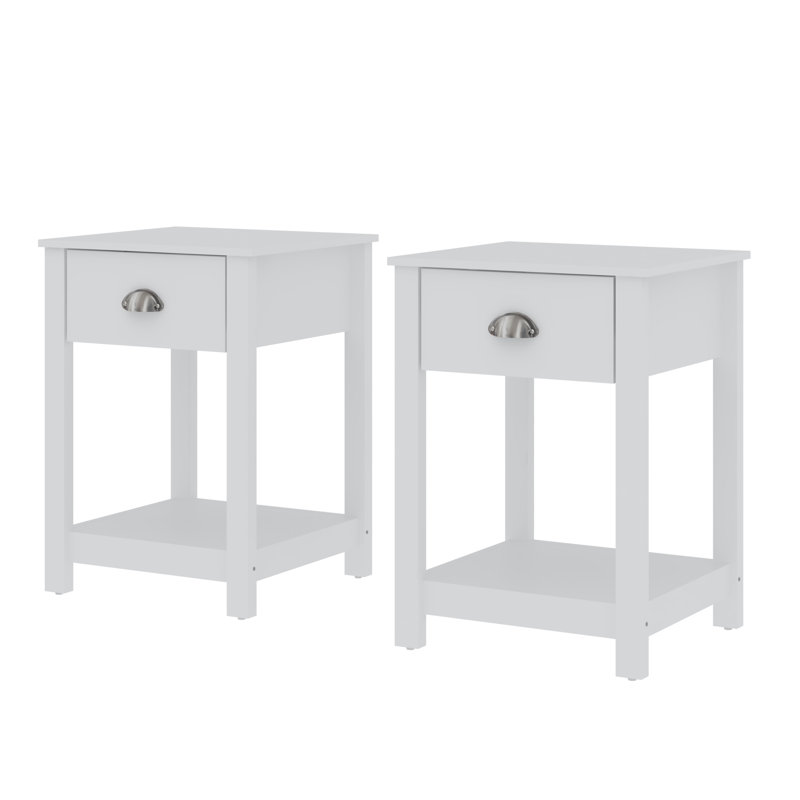 1 Drawer Nightstand, White