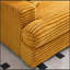 Canapé 88,58 pouces en velours côtelé orange avec un seul pied de rangement et quatre coussins, doux et élégant pour une détente confortable-975834706