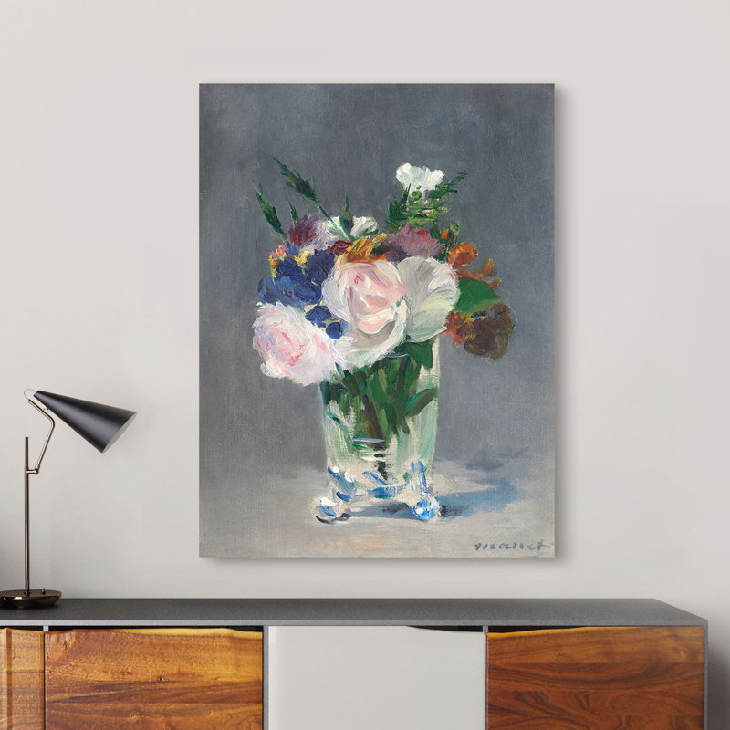 Flowers In A Crystal Vase by Edouard Manet - Wrapped Canvas Art Prints, 70cm H x 50cm W x 4cm D