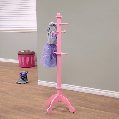 Kid's Tree-Shaped Coat Rack, Wooden Freestanding Hanger with Multiple Hooks for Jackets, Hats and Backpacks