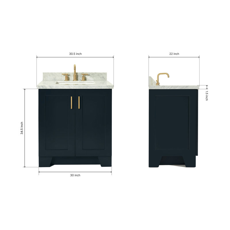 ARIEL TAYLOR 31 IN RECTANGLE SINK VANITY, Midnight Blue, Rectangle