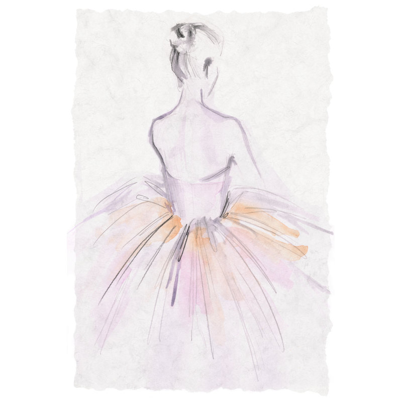 «Watercolor Ballerina II» par Jennifer Paxton Parker - reproduction d'art sur toile tendue, H 48 po x l 32 po