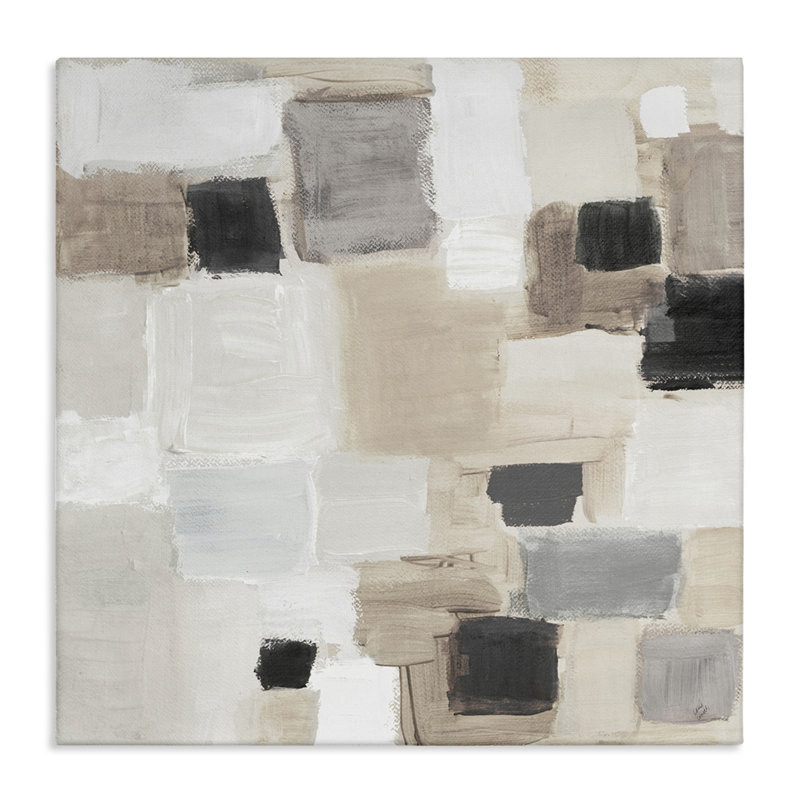 Neutral Square Patchwork  Canvas Wall Art by Lanie Loreth, 36" H x 36" W