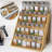 Bamboo Spice Rack with Adjustable Racks