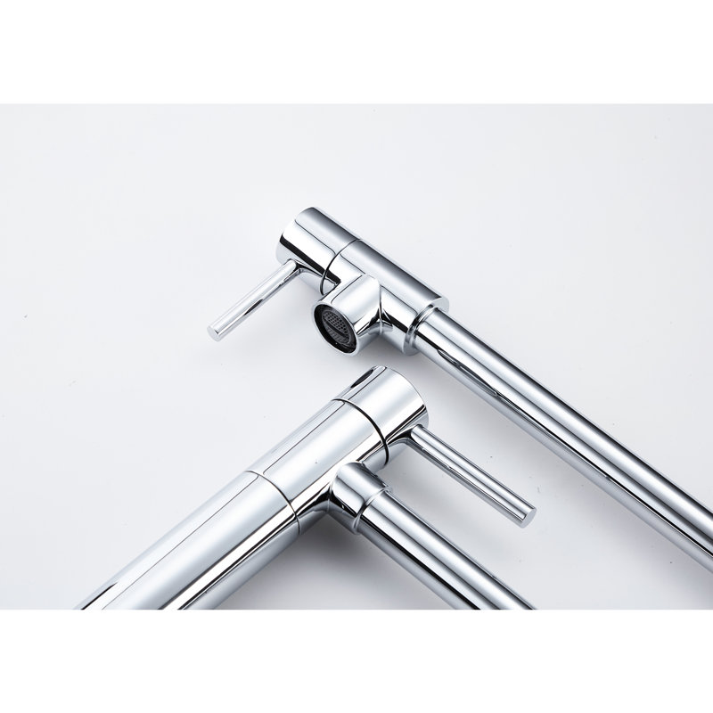 Pot Filler Faucet With Extended - 360 Rotatable & Foldable, Brass Body, Double Handles For Seamless Water Flow, Corrosion And Surface Treatment Extension Swivel Material, Efficient Usage,