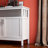 Kitchen Storage Buffet Side Cabinet - White. Made Of Strong E1 . Special Lacquered Surface. Large Space With Adjustable Shelves. Effortless Assembly Procedure. Magnetic Door For Security Purposes