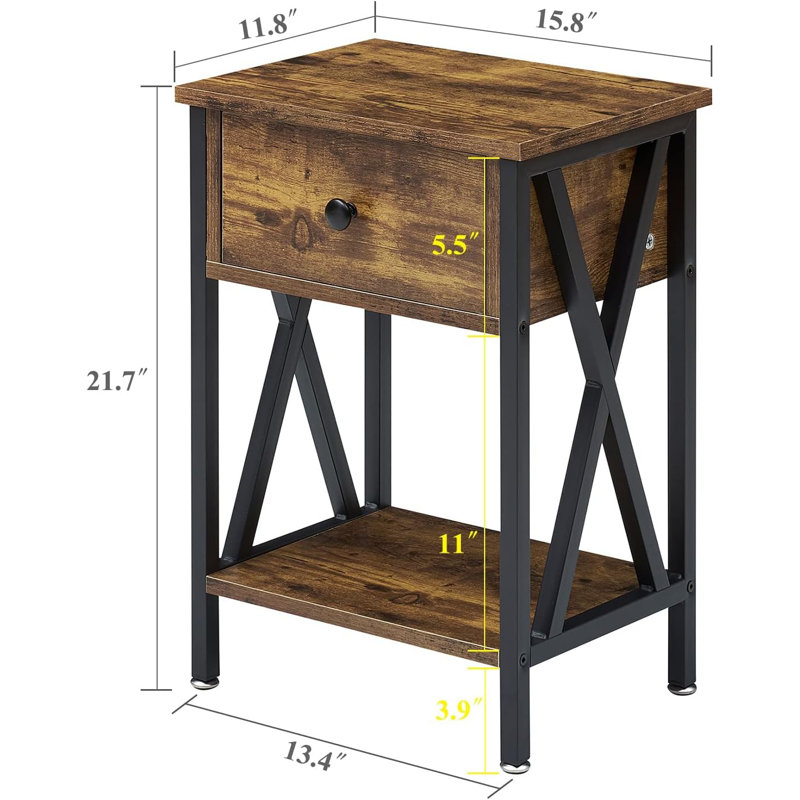 Table de chevet, Brun antique