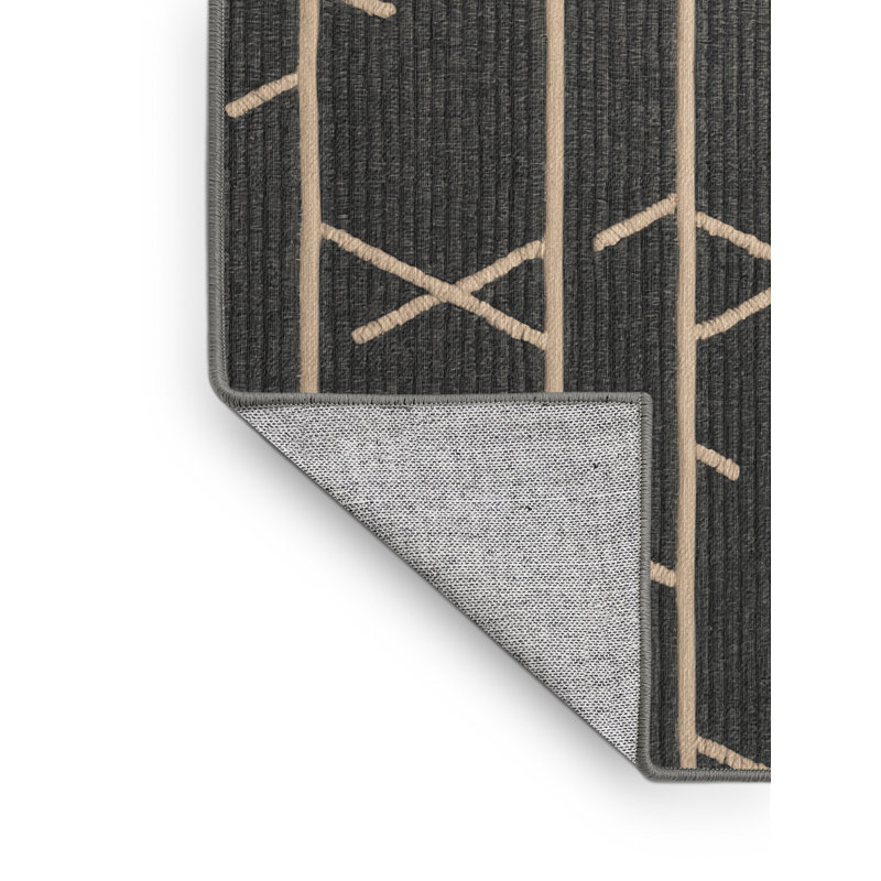 Machine Washable Trellis Gray Area Rug, Square 7'