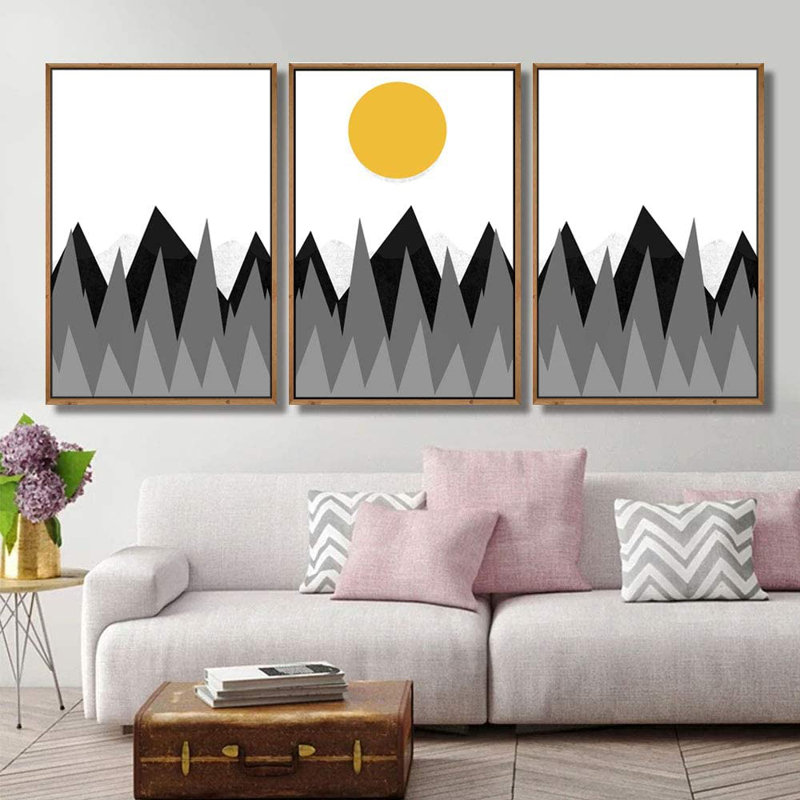Nordic Simple Style - 3 pièces, reproduction d'art sur toile, H 24 po x l 48 po x 1,5 po