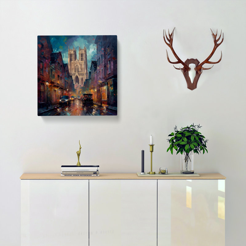 City Of York Post-Impressionism - No Frame Print, 50cm H x 50cm W x 3cm D