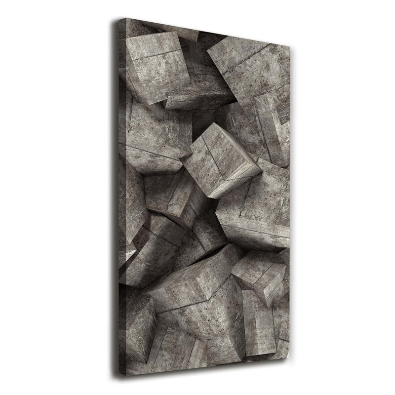 Concrete Cubes - Wrapped Canvas Print