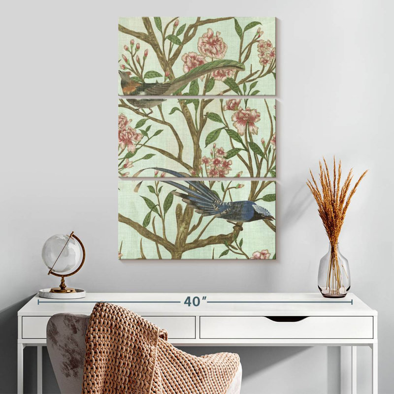Délicat chinoiserie II, H 32 po x l 20 po