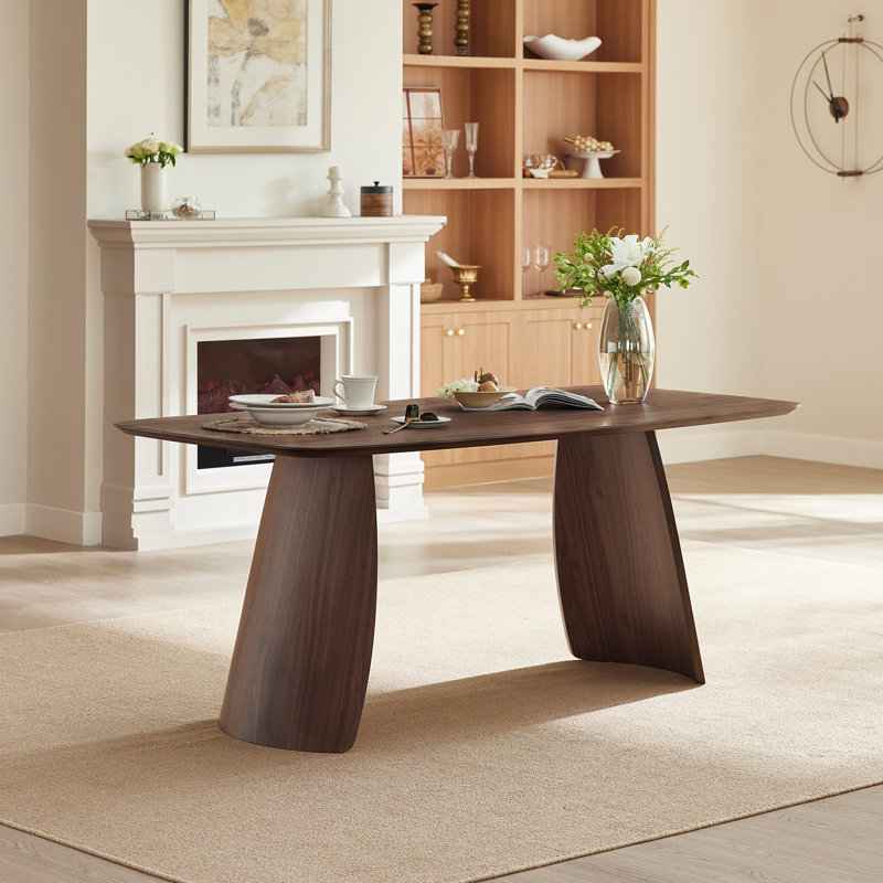 5-Piece Wood Upholstered Dining Set, Brown