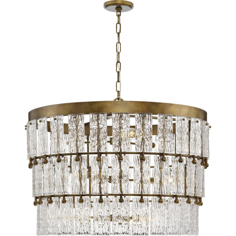 Chevall 9 - Light Dimmable Tiered Chandelier, Gold Ombre