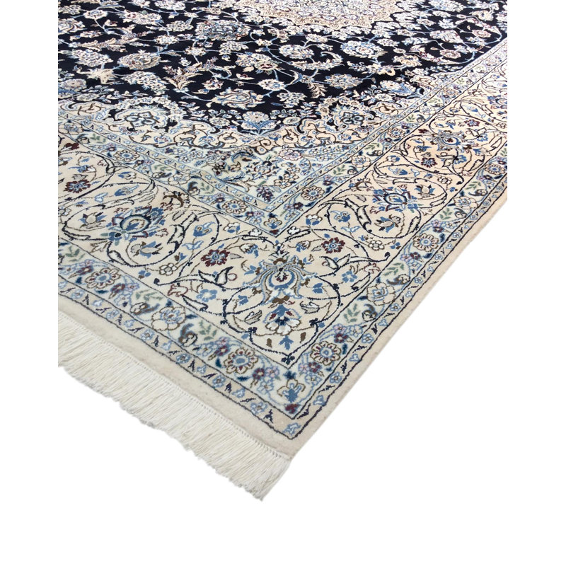 Tapis gris clair/crème 8 pi 1 po x 11 pi en laine de style traditionnel noué la main one-of-kind Nain