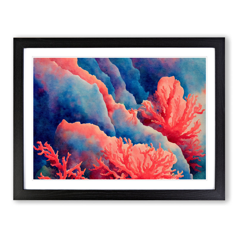 The Coral Reef Vol.6 - Single Picture Frame Print, Black, 46cm H x 64cm W