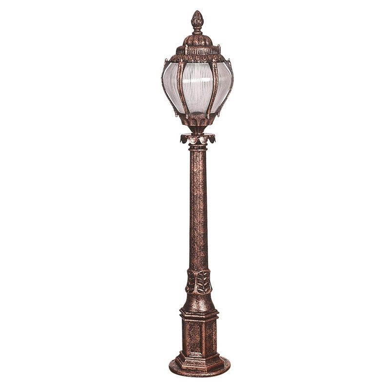 Stylish Outdoor Floor Lamp, 37.4 in Tall, 7.9 in Diameter | Durable ABS Body with Acrylic Cap, E27 Socket (Max 40W) | IP65 Rated for Weather Resistance, Brown Finish | Perfect for Traditional & Industrial Décor
