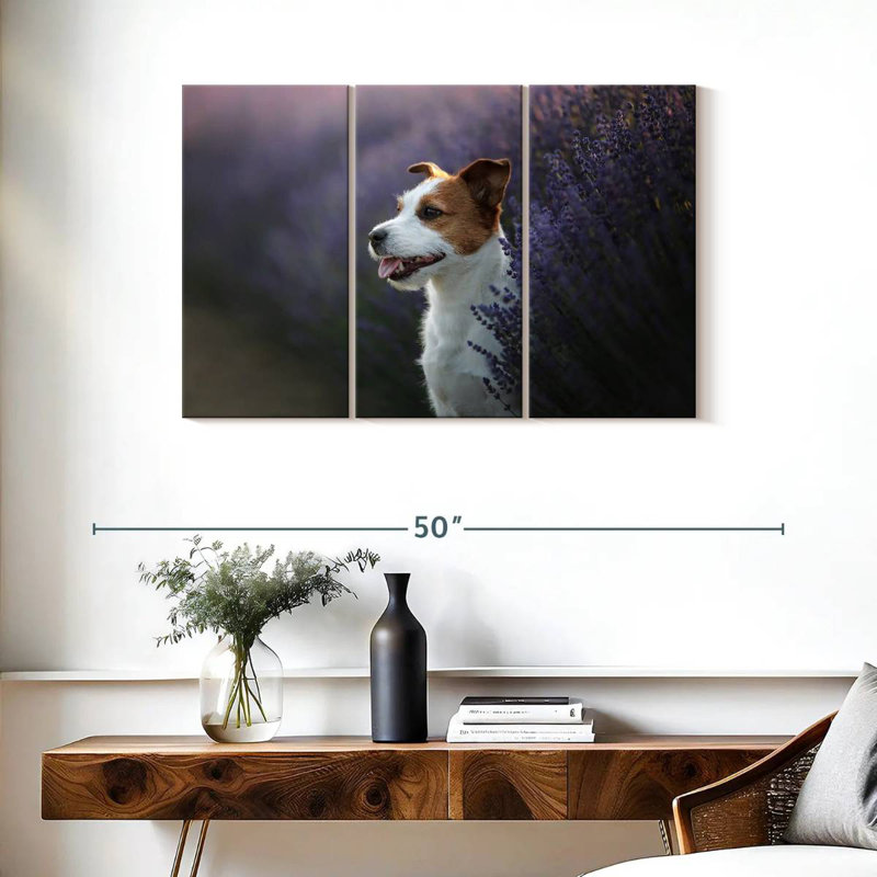Brampt Lavender Field Dog, 24" H x 38" W