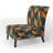 Subtle Leaves In Minimalism - Upholstered Floral & Pattern Accent Slipper Chair